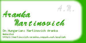 aranka martinovich business card